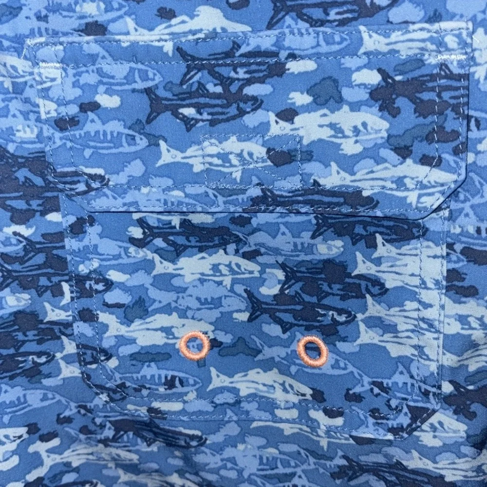 Vineyard Vines Printed Chappy Trunks Size 7 Blue Fish Camo Bimini - Picture 7 of 12